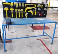 Steel Work Bench & Vice 1800 x 1600 x 1000mm