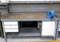Steel Work Bench and Record No 24 Vice