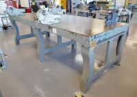 108" x 48" x 35" High CI Work Bench With Vices