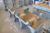 108" x 36" x 35" High CI Work Bench With Vices