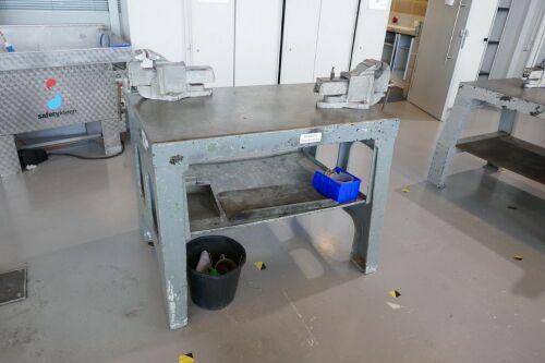 48" x 30" x 36" High CI Work Bench With Vices